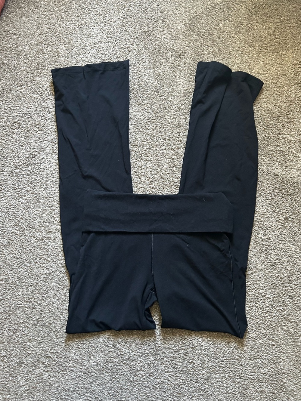 PINK | Victoria's Secret Black Foldover Flare Yoga Pants - Picture 2 of 3